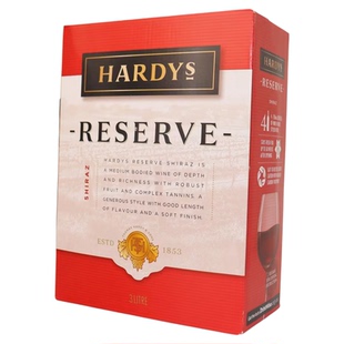 【红与白】夏迪珍藏西拉+霞多丽干型葡萄酒3L盒装HARDYS澳洲顺丰