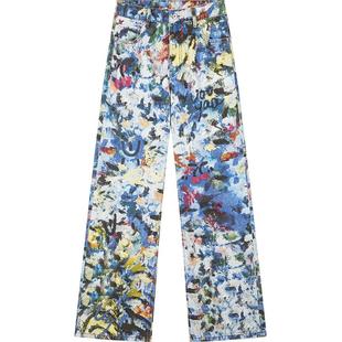 UOOYAA/乌丫2025秋季新款「更自由」油画涂鸦牛仔裤