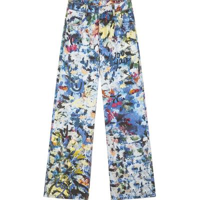 UOOYAA/乌丫2025秋季新款「更自由」油画涂鸦牛仔裤