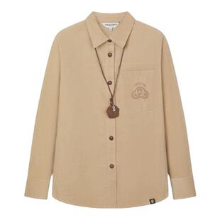 TeenieWeenie小熊女装衬衫春春季灯芯绒衬衣白色上衣休闲长袖内搭