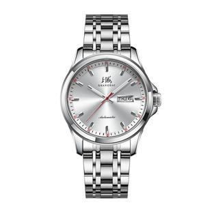 上海手表自动机械表时尚透底精钢双历红针 986官方正品国产腕表