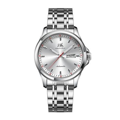 上海表夜光双历机械表男表