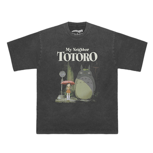 龙猫Totoro动漫短袖T恤宫崎骏休闲印花水洗纯棉长袖短袖男Shirt