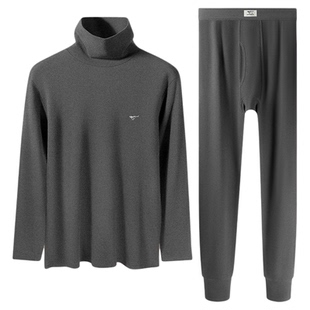 七匹狼纯棉高领秋衣男款保暖内衣单件全棉上衣秋裤套装半立领防风