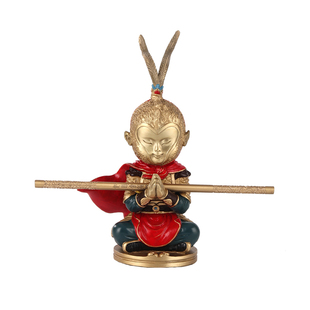 孙悟空齐天大圣摆件全黄铜斗战胜佛猴子美猴王手办办公室桌面摆件