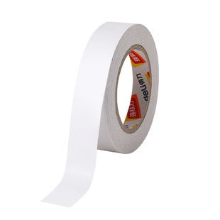 得力高粘性双面胶强力固定敲薄材质小卷芯双面胶带儿童手工专用易撕不留痕棉纸双面胶带学生diy手撕办公用品