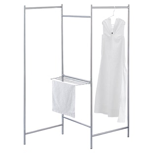 霜山三折叠晾晒架家用落地式挂晒衣架不锈钢室内阳台晾衣杆挂衣架