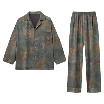 赵露思真丝缎面开衫长袖睡衣女