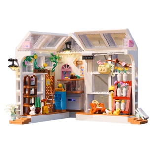 2025新款猫咪小店积木拼装玩具女孩益智儿童手工拼图送女友礼物