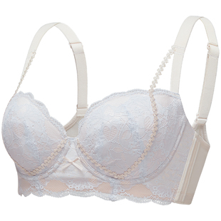 糖粒内衣女大胸显大小性感大码聚拢上托防下垂聚拢调整型文胸罩薄