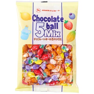 包邮 日本Takaoka高冈高岗5种水果牛奶味夹心巧克力球约100颗零食