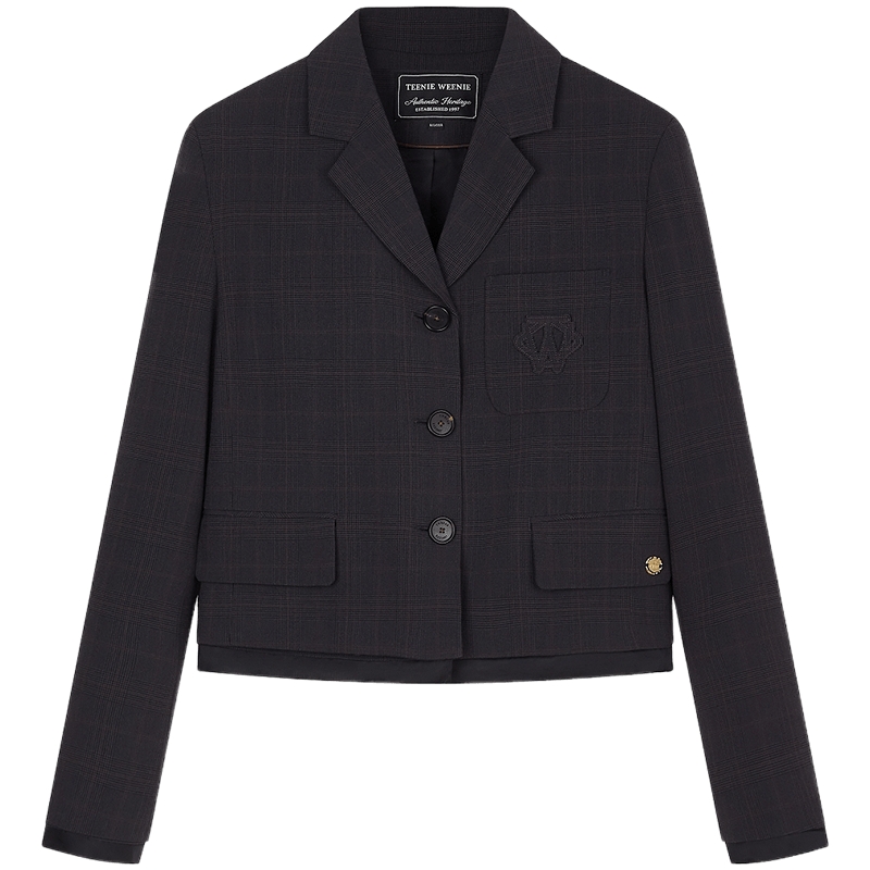 TeenieWeenie小熊女装外套2025年秋季新款时髦复古学院风短款西装