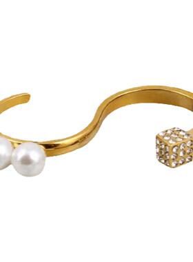 夸张金色s形状戒指复古大戒指简