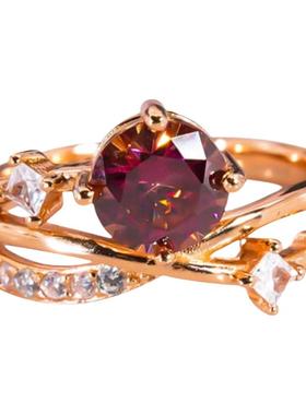 PRINGXY女复古镂空藤蔓宝石戒指