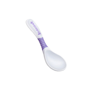 贝儿欣 宝宝扭扭训练汤羹勺子餐具 可弯曲 紫色 儿童饭勺 扭头勺