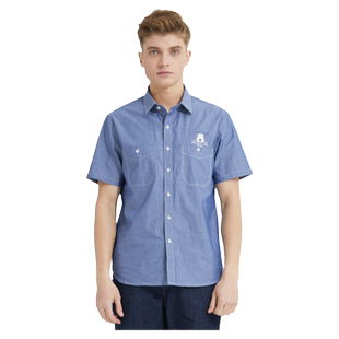 波顿男装夏季新款纯色翻领短袖衬衫商务休闲半袖高端男士时尚衬衣