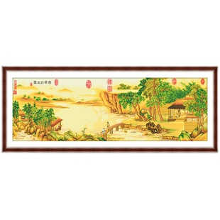 携琴访友图十字绣2026新款高级感客厅大气山水风景名画手工自己绣