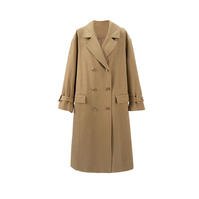 晶咕白标DADATATA【都市岛屿】双排扣工装风衣微胖mm大码初春穿搭