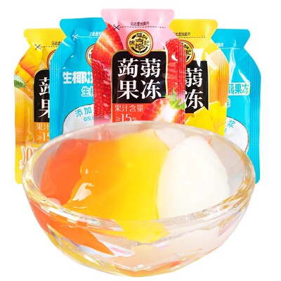 徐福记蒟蒻果冻可吸草莓芒果生味果汁魔芋0脂休闲零食儿童果肉
