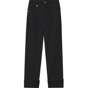 PSALTER诗篇复古简约翻边磨毛加绒直筒铅笔裤牛仔裤冬款