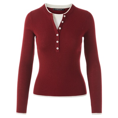 朗姿欧洲EiLEEN ELITEE复古修身纯羊毛针织衫毛衣2025年秋季新款