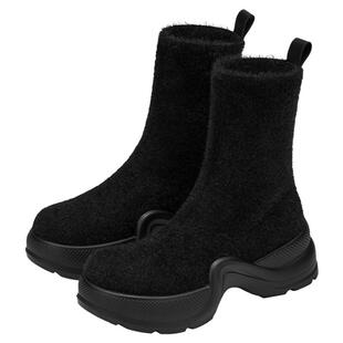 73hours女鞋猫系女友冬新款黑色厚底短靴瘦瘦靴袜靴