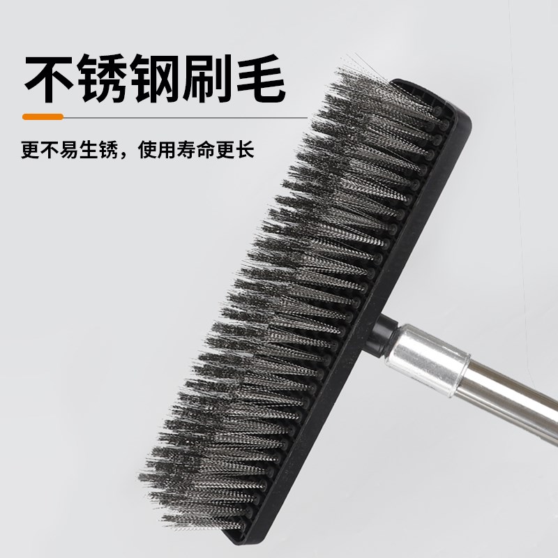 庭院不锈钢钢丝刷地板刷子去青苔铁刷子清洁刷洗地扫把钢刷除神器