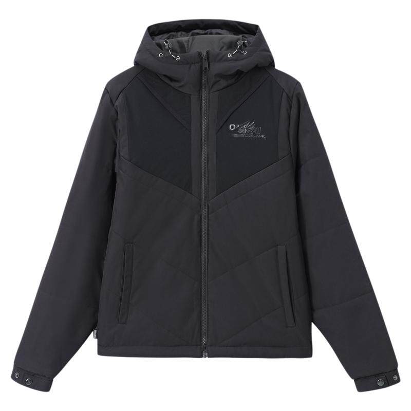 ONIARAI/鬼洗25秋冬新品压格连帽铺拼接棉外套男式休闲 B25U326