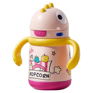 babycare恐龙儿童保温杯316不锈钢食品级水壶霸王龙托比吸管水杯