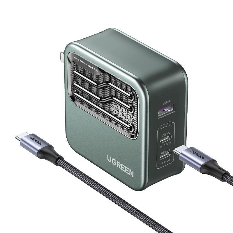 【國家3C認(rèn)證】綠聯(lián)140W氮化鎵充電器頭PD3.1多口適用蘋果華為手機(jī)筆記本電腦雙typec快充插頭100w桌面充電站