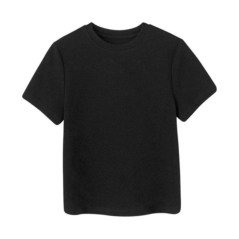 SIXI四喜家春夏 双面布弹力纯色短款合身t恤女显瘦内搭正肩上衣