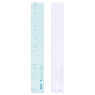 晨光高透明直尺韧性好不易断小学生画图文具三年级学习工具少女心的尺子20cm波浪尺格尺测量工具多功能绘图尺