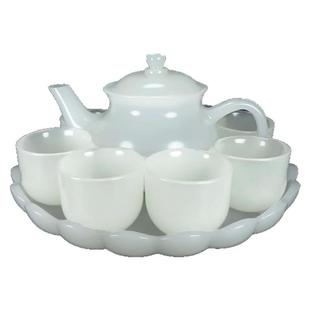 玉石茶盘碧玉色玉石茶盘泡茶壶茶杯单个中式功夫养生家用泡茶茶具