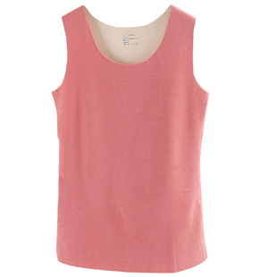 大码加长保暖背心女无痕双面德绒加绒马甲秋冬妈妈打底内衣女无袖