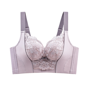 婷美院线款小胸聚拢显大蕾丝文胸调整型提拉防垂收副乳软支撑内衣