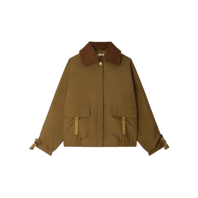 SESSUN灯芯绒翻领落肩袖夹克