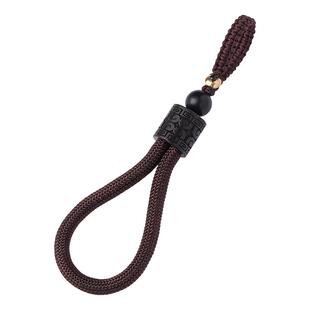 车钥匙挂绳黑檀木手工编织简约汽车钥匙扣男士礼物指环钥匙链饰品