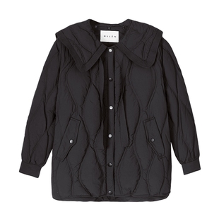 轻盈羽绒/MSLAN秋冬保暖短款廓形可拆领90白鸭绒小个子轻薄羽绒服