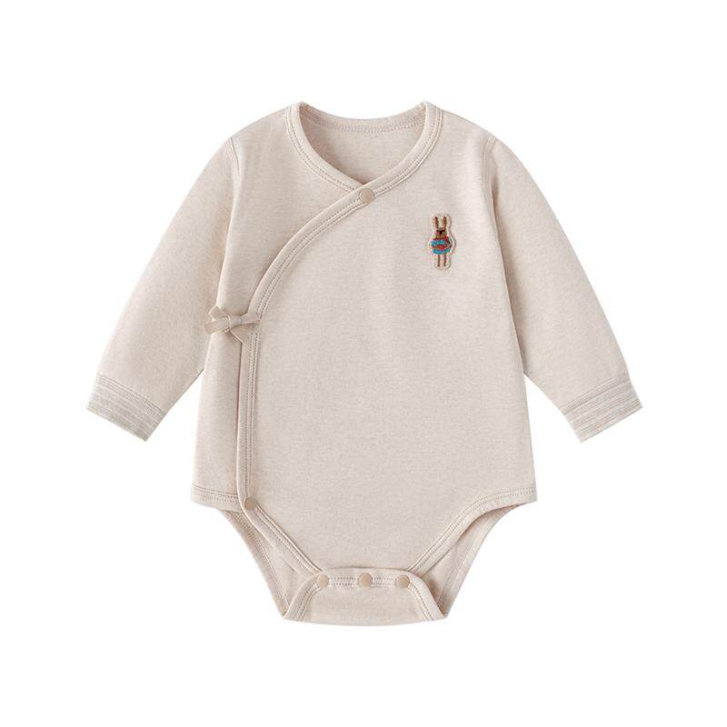babylove新生儿包屁衣春秋纯棉长袖婴儿三角哈衣彩棉满月宝宝衣服