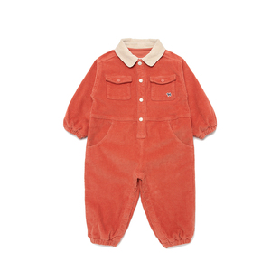 BLUEDOG韩国秋冬蓝狗宝宝背带裤长裤婴幼儿连体裤子灯芯绒直腿裤