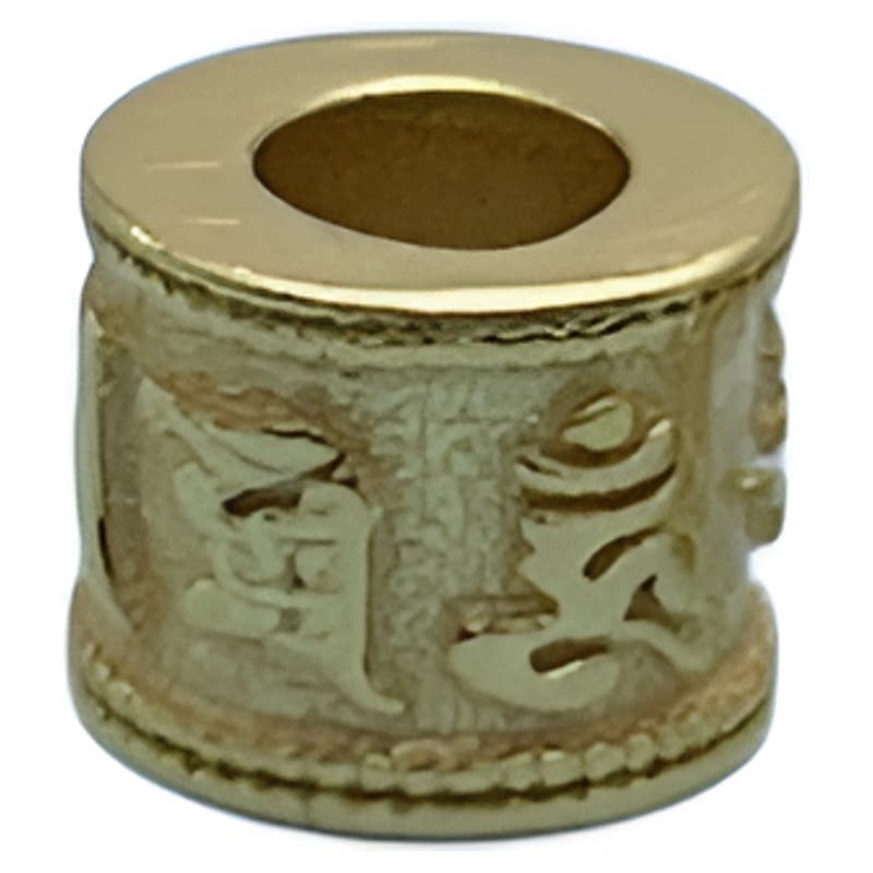 银镀金六字真言散珠大孔桶珠DIY