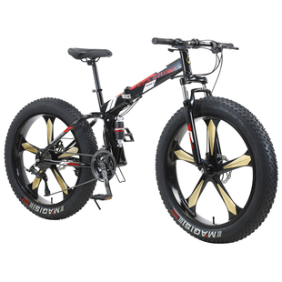 凤凰沙滩折叠山地自行车雪地车超大青少年减震男女变速越野宽轮