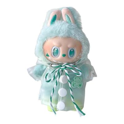 拉布布娃衣三代前方高能搪胶毛绒玩偶公仔挂件15CMlabubu衣服雨衣