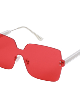 VINTAGETASTE 方形一片式时髦彩色pc墨镜防紫外线显脸小太阳眼镜