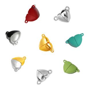 彩色磁扣合金镀金磁性扣爱心磁吸连接扣手工diy项链饰品收尾配件