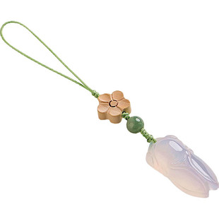 知否冰种玉髓玉蝉知了链挂绳短款吊坠挂件男U盘汽车钥匙扣精致女