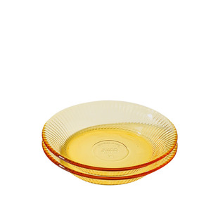 康宁玻璃盘餐具家用小盘子耐高温微波炉炒菜深盘琥珀色客厅水果盘