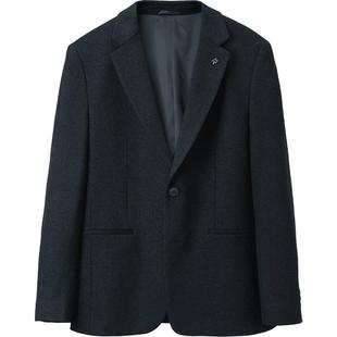 HLA/海澜之家绒感弹力休闲西服25秋冬新时尚胸针商务平驳领外套男
