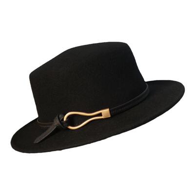 秋冬男女通用羊毛礼帽平顶帽