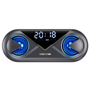 力勤无线蓝牙音箱大音量家用闹钟音响3D环绕双喇叭手机超重低音炮小型便携户外收款二维码收钱语音播报提示器